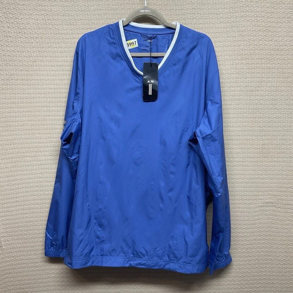 NWT  ADIDAS GOLF ClimaProof Jacket Mens XL ‎ Blue  Lined 3-Stripes Lightweight